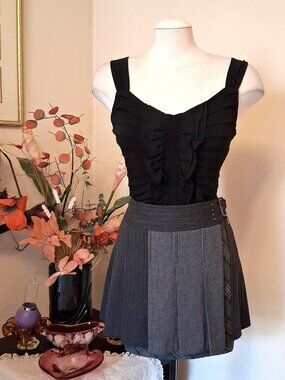 New Chic DEPT Holland Unique Pleated Pattern Mini Skirt High Quality Fashion L